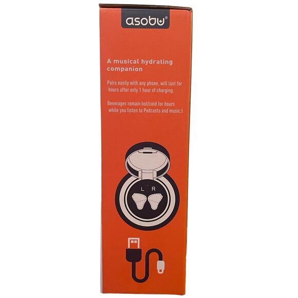 H2 Audio! Water Bottle with Earbuds stored in cap - Picture 3 of 4